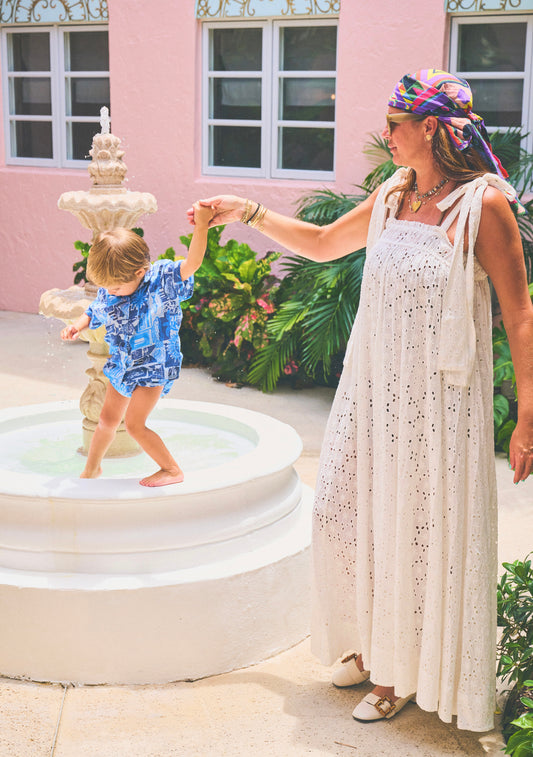 Elastic Convertible Maxi Dress | Eyelet
