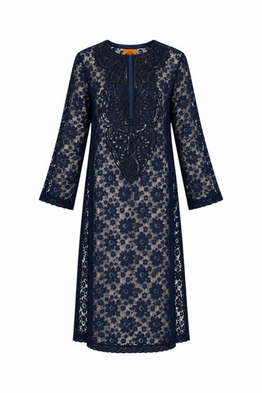 High Side Slit Tunic | Cotton Lace w/ Beading