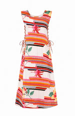 Lace Up Midi Dress | Textured Cambric