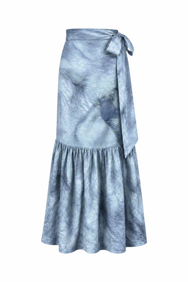 Monterey Shirred Wrap Midi Skirt | Silk Dupioni