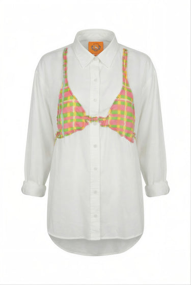 Business Casual Button Down | Embroidered Cotton Voile