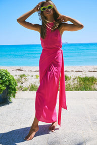Sloane Wrap Around Slit Midi Skirt | Silk CDC Coniglio Palm Beach