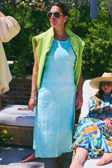 Hand Dye Palmo Midi Dress | Silk Dupioni