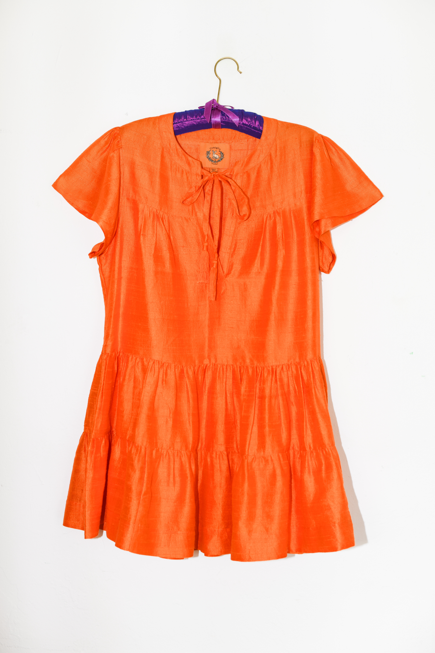 Tiered Mini Dress | Silk Dupioni