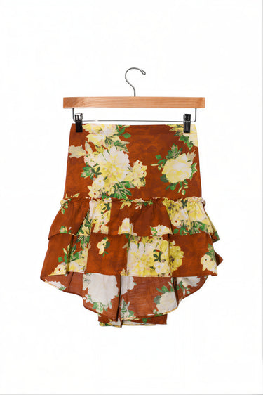 Cinch Back Mini Skirt | Cotton Linen