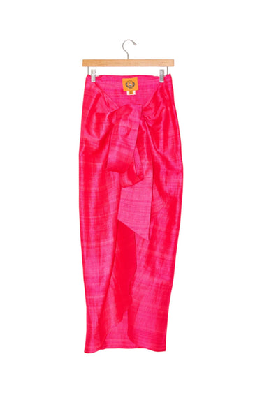 Wrap Around Slit Skirt | Silk Dupioni