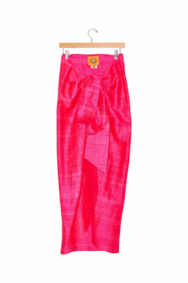 Wrap Around Slit Skirt | Silk Dupioni