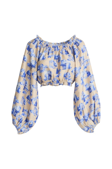 Long Sleeve Laurie Crop Top | Silk Dupioni