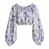 Long Sleeve Laurie Crop Top | Silk Dupioni Coniglio Palm Beach
