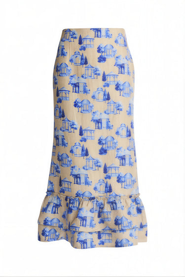 Gogo Cinch Back Midi Skirt | Silk Dupioni