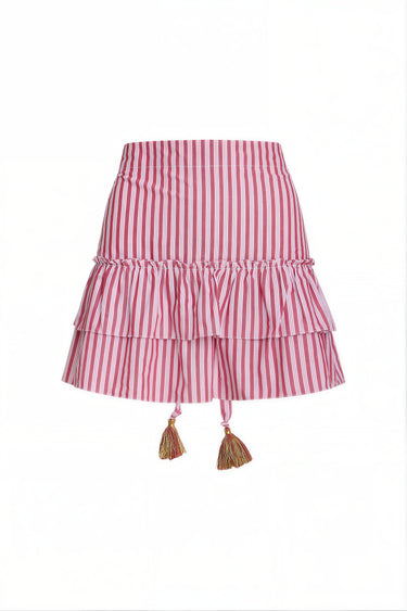 Cinch Back Mini Skirt | Yarn Dye Cotton