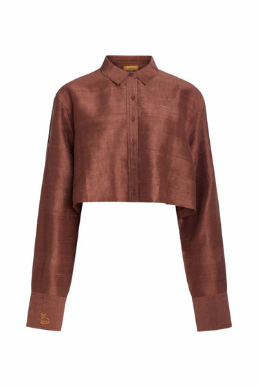 Cropped Classic Button Down | Silk Dupioni