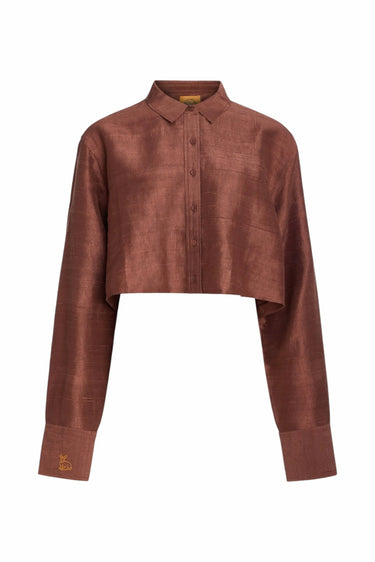 Cropped Classic Button Down | Silk Dupioni