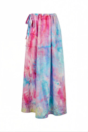 Hand Dye Royal Adjustable Maxi Skirt