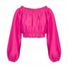 Long Sleeve Laurie Crop Top | Silk Dupioni Coniglio Palm Beach