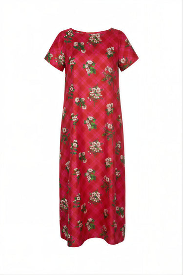 Short Sleeve Dune Maxi Dress| Silk Dupioni