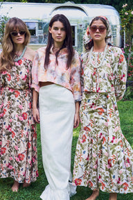 Monterey Shirred Wrap Midi Skirt | Swiss Dot