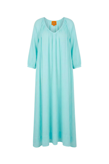 Hand Dye V Neck Maxi Dress | Crinkle Cotton