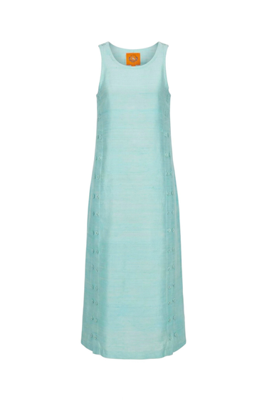 Hand Dye Palmo Midi Dress | Silk Dupioni