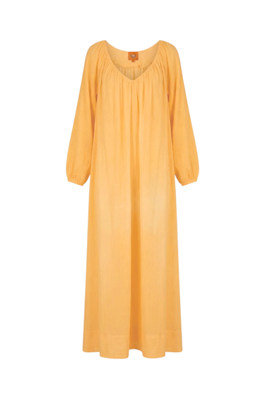 Hand Dye V Neck Maxi Dress | Crinkle Cotton