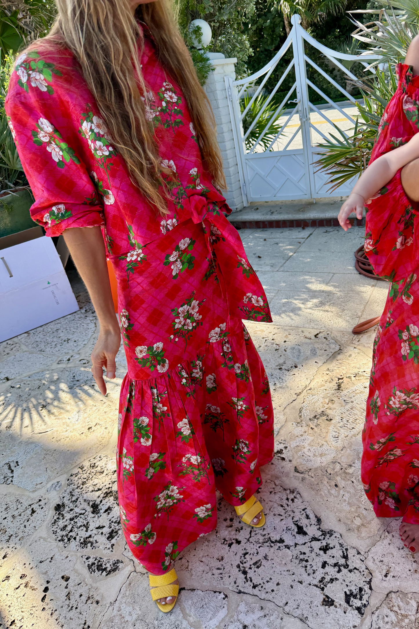 Shirred Wrap Midi Skirt | Silk Dupioni