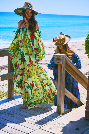 Hand Dye Shirred Half Placket Maxi Dress | Cotton Voile