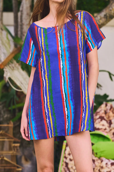 Short Sleeve Dune Mini Dress | Silk Dupioni Coniglio Palm Beach