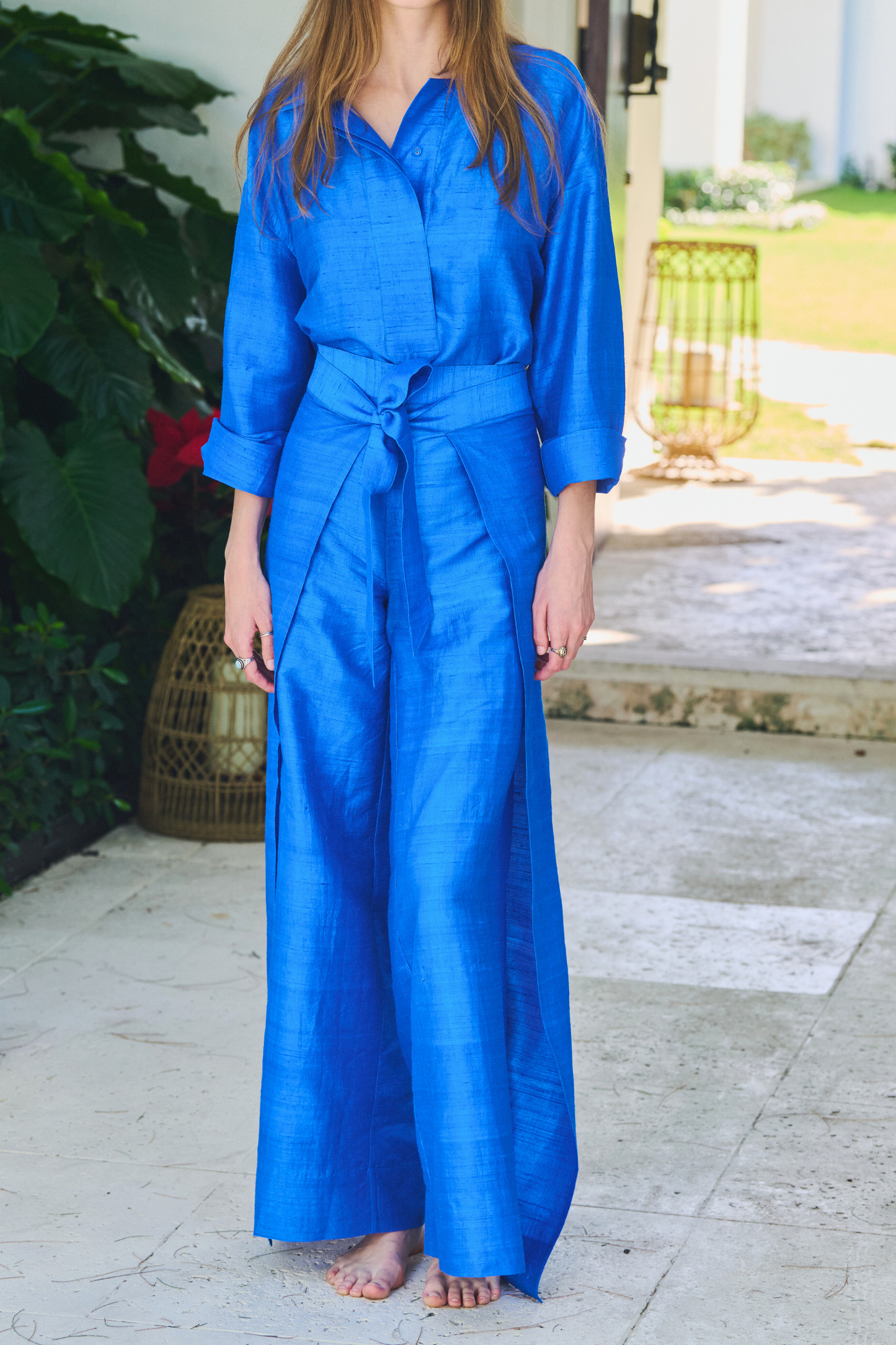 Two Panel Wrap Pant | Silk Dupioni