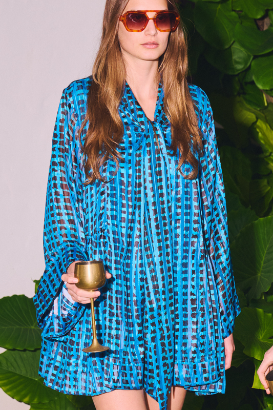 Plumeria Mini Dress | Shadow Stripe