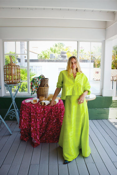 Monroe Adjustable Bustle Maxi Skirt | Silk Dupioni Coniglio Palm Beach