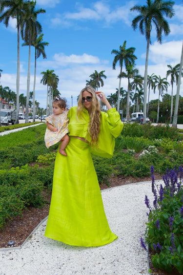 Modern Layering Crop Top | Silk Dupioni Coniglio Palm Beach