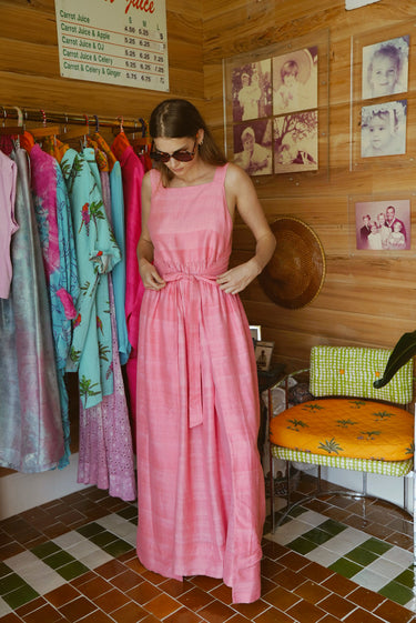 Pinafore Maxi Dress | Silk Dupioni