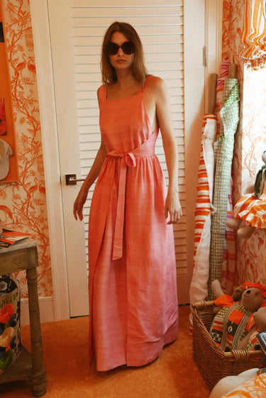 Pinafore Maxi Dress | Silk Dupioni Coniglio Palm Beach