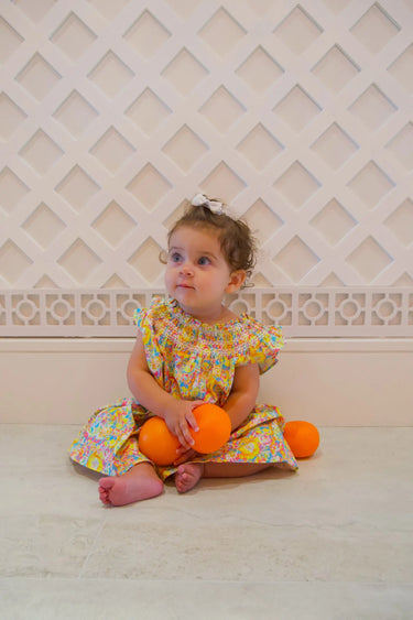 Kids Willa Smocked Mini Dress | Cotton Poplin