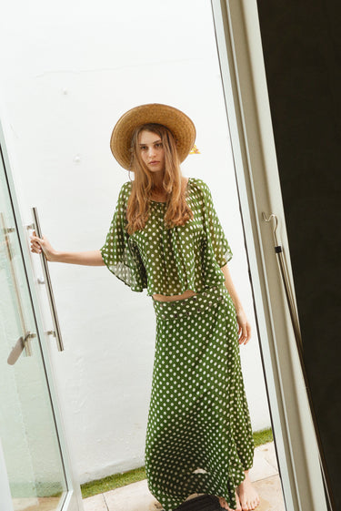 Flagpole Snap Midi Skirt | Chiffon