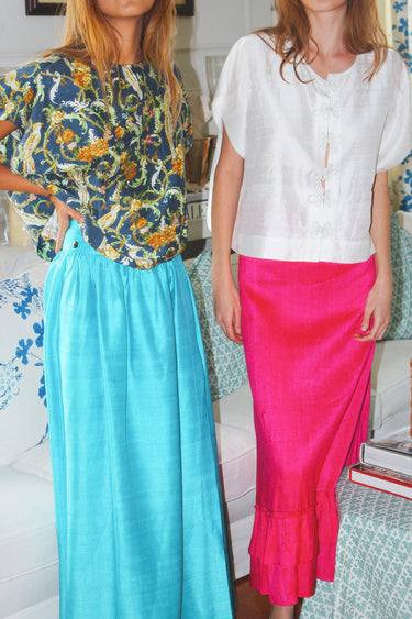 Eve Crop Top | Silk Dupioni Coniglio Palm Beach