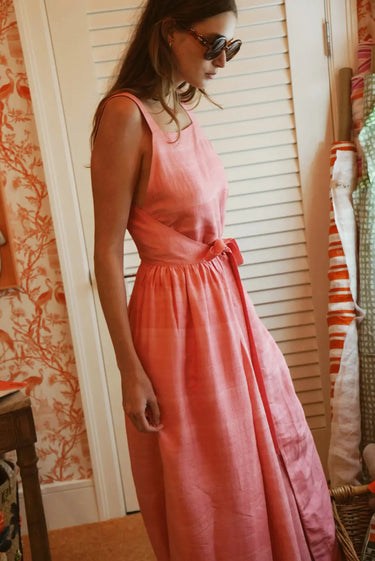 Pinafore Maxi Dress | Silk Dupioni Coniglio Palm Beach