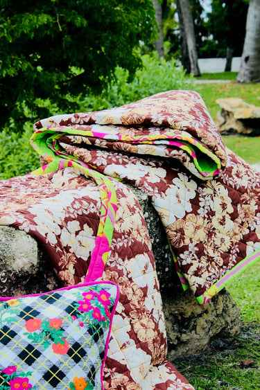 Twin Reversible Quilt | Cotton Percale Coniglio Palm Beach