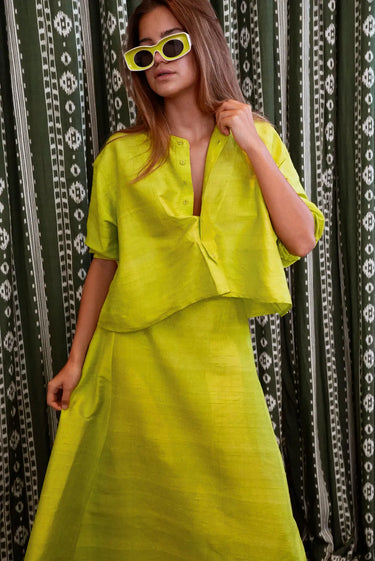 Modern Layering Crop Top | Silk Dupioni Coniglio Palm Beach