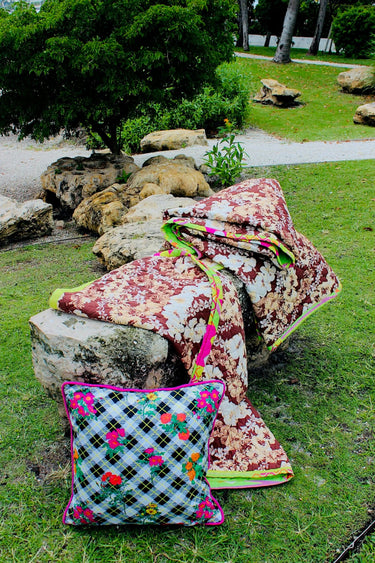 King Reversible Quilt | Cotton Percale Coniglio Palm Beach