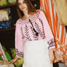 Delray Blouse | Linen Pink Hand Dye Coniglio Palm Beach