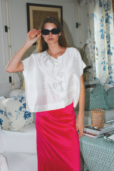 Eve Top w/ Frog Closure | Silk Dupioni
