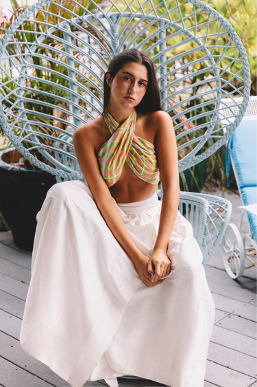 Stacey Top | Cotton Voile Coniglio Palm Beach