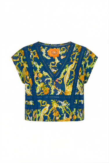 Eve V-Neck Crop Top | Cotton Voile