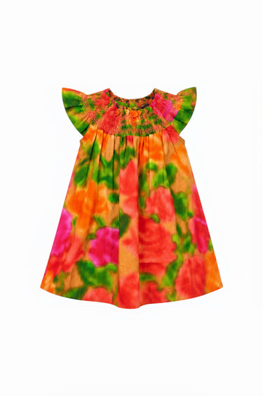 Kids Willa Smocked Mini Dress | Cotton Poplin