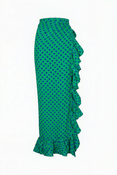 Ruffle Power Pareo™  | Cotton Gauze - DOTS, AQUATIC MINT Coniglio Palm Beach