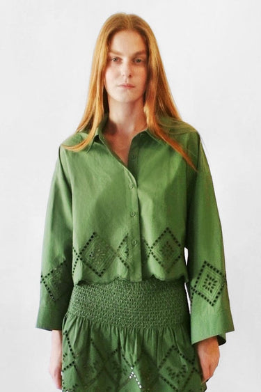 Everglades Crop Top | Poplin Eyelet