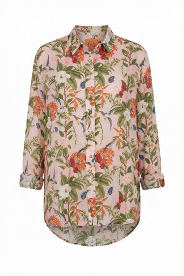 Floral patterned shirt on a white background