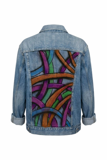 Airbrush Denim Jacket Stripes | Vintage Denim Coniglio Palm Beach