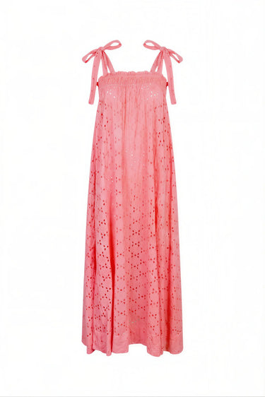 pink eyelet maxi dress Vivianna Eyelet Maxi Dress VICI